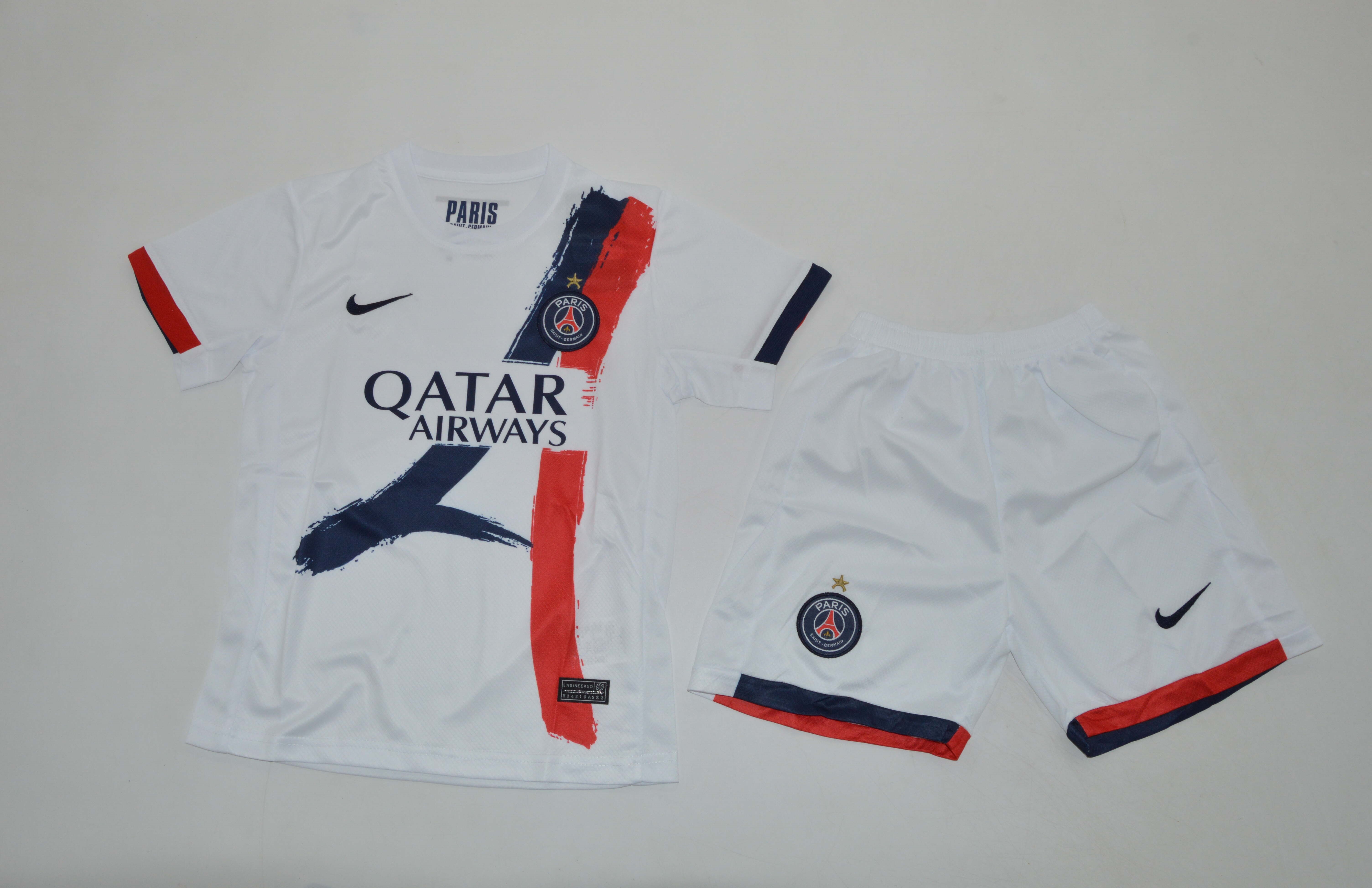 Kids-Paris St Germain 25/26 Away White One Star Soccer Jersey